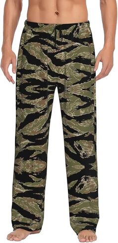 Tiger Stripe Camo Print Men Relaxation Pajama Pants Soft Lightweight Lounge Bottoms With Drawstring Pants in Saudi Arabia