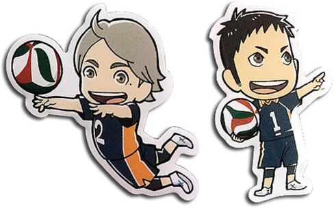 Haikyuu!!: Sawamura Daichi & Sugawara Koshi Pins Set of Two, Small, Multicolor in Saudi Arabia