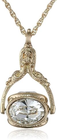 1928 Jewelry Vintage-Style Crystal 3 Sided Rotating Spinner Pendant Necklace For Women, 30 Inches in Saudi Arabia