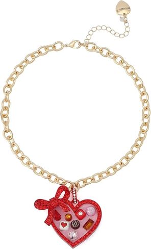 Betsey Johnson Jewelry Women's Love Spell Heart Chocolate Box Pendant Necklace in Saudi Arabia
