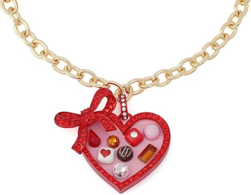 Betsey Johnson Jewelry Women's Love Spell Heart Chocolate Box Pendant Necklace in Saudi Arabia