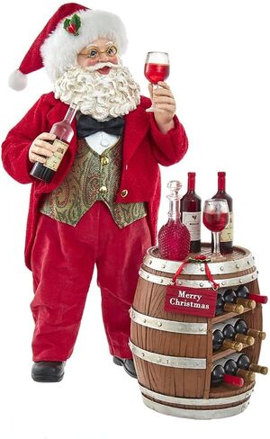 Kurt S. Adler 10.5-Inch Fabriché Wine Tasting Santa, 2 Piece Set in Saudi Arabia