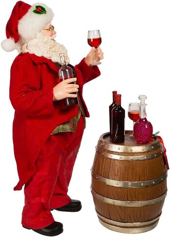 Kurt S. Adler 10.5-Inch Fabriché Wine Tasting Santa, 2 Piece Set in Saudi Arabia