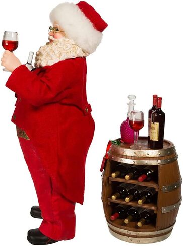 Kurt S. Adler 10.5-Inch Fabriché Wine Tasting Santa, 2 Piece Set in Saudi Arabia