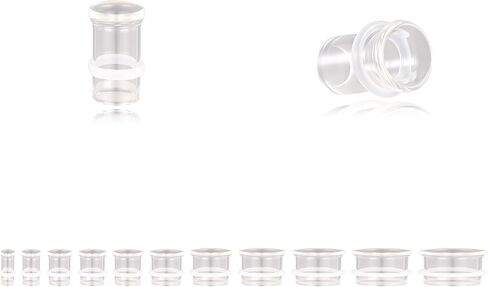6ixGosh 1 Pair Glass Ear Gauge Plugs Thin Single Flare Gauges for Ears Stretch Expanders 6mm-25mm Available Ear Tunnels for Women Men in Kuwait