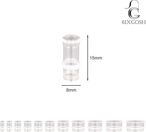 6ixGosh 1 Pair Glass Ear Gauge Plugs Thin Single Flare Gauges for Ears Stretch Expanders 6mm-25mm Available Ear Tunnels for Women Men in Kuwait