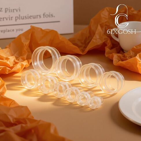 6ixGosh 1 Pair Glass Ear Gauge Plugs Thin Single Flare Gauges for Ears Stretch Expanders 6mm-25mm Available Ear Tunnels for Women Men in Kuwait