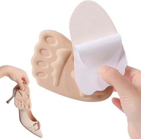 5 Pairs Women High Heel Forefoot Cushion Sandals Non-Slip Half Insole Sweat Absorbing Foot Care Pad Shoe Inserts 12 * 7.5 cm in Saudi Arabia