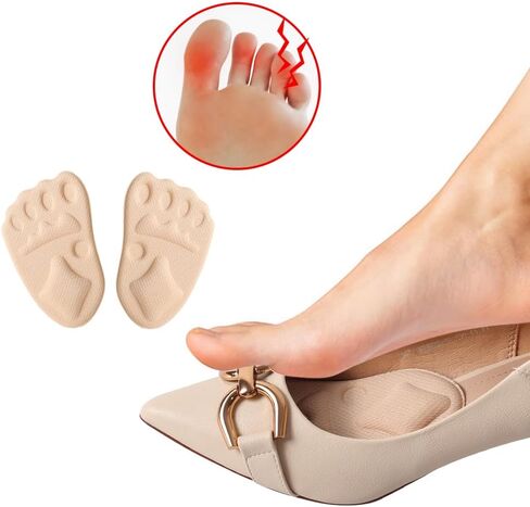 5 Pairs Women High Heel Forefoot Cushion Sandals Non-Slip Half Insole Sweat Absorbing Foot Care Pad Shoe Inserts 12 * 7.5 cm in Saudi Arabia