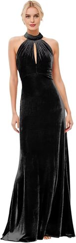 فساتين Gekaioe المخملية لوصيفات العروس للنساء في الخريف الطويل لحفلات الزفاف فستان Bodycon رسمي in Kuwait