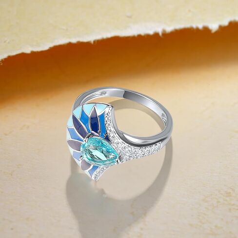 Santuzza 925 Sterling Silver Enamel Ring Glass Cubic Zirconia in Saudi Arabia