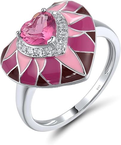 Santuzza 925 Sterling Silver Enamel Ring Glass Cubic Zirconia in Saudi Arabia