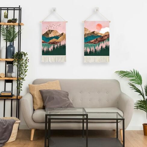2 Pcs Printing Wall Tapestry Hanging Decor, 14x24" Cotton Prints Boho Chic Bohemian Morocco Landscape Scenery Tapestries Poster Art Gift for Apartment Dorm Kids Livingroom Bedroom Door Entrance in Saudi Arabia