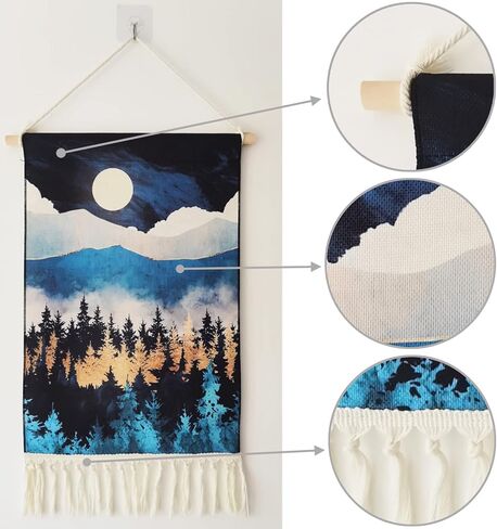 2Pcs Printed Wall Tapestry Hanging Decor, 14x24" Cotton Printed Boho Chic Bohemian Morocco Landscape Scenery Tapestries Poster Art Gift for Apartment Dorm Kids Livingroom Bedroom Door Entrance in Saudi Arabia