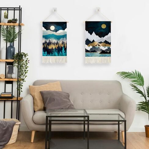 2Pcs Printed Wall Tapestry Hanging Decor, 14x24" Cotton Printed Boho Chic Bohemian Morocco Landscape Scenery Tapestries Poster Art Gift for Apartment Dorm Kids Livingroom Bedroom Door Entrance in Saudi Arabia