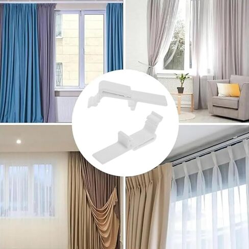PIYANYO Vertical Blind Replacement Clamps Curtain Box clamp Brackets and dust Cover Brackets Universal Track Installation Clamps Suitable for top Rails of 1-1/2 inches and 1-9/16 inches 12pcs in Saudi Arabia
