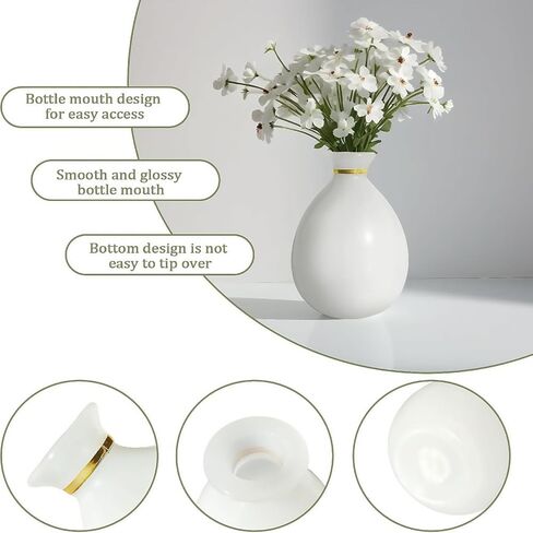 Small Bud Vase for Flowers Mini Flower Vases in Bulk for Centerpieces Home Decor Gift Wedding Party Favors Housewarming Table Decor, Dining Room (White) in Saudi Arabia