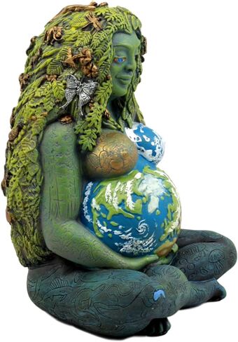 تمثال Ebros Gift Millennial Gaia Earth Mother Goddess Te Fiti بطول 7 بوصات من Oberon Zell (أخضر الأرض) in Kuwait