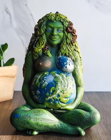 تمثال Ebros Gift Millennial Gaia Earth Mother Goddess Te Fiti بطول 7 بوصات من Oberon Zell (أخضر الأرض) in Kuwait