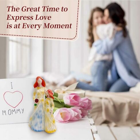 POSHEILA Mom Birthday Gift from Daughter - Mother Daughter Hand-Painted Resin Sculpture Best Sister Christmas Happy Memorial Gift for Woman 5.11 * 2.87in in Saudi Arabia