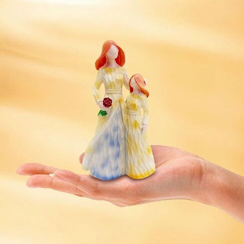 POSHEILA Mom Birthday Gift from Daughter - Mother Daughter Hand-Painted Resin Sculpture Best Sister Christmas Happy Memorial Gift for Woman 5.11 * 2.87in in Saudi Arabia