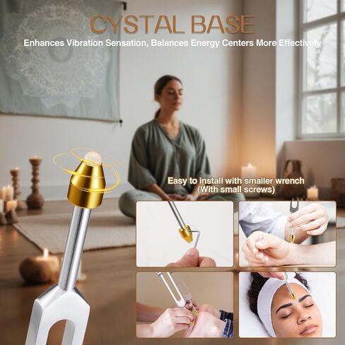Sound Healing Tuning Fork Set - Tuning Forks for Chakra Alignment & Stress Relief – Otto 128Hz, Earth Om 136Hz, Yin 256Hz, Yang 384Hz, Activator & Pouch – Ideal for Meditation & Home Therapy in Saudi Arabia
