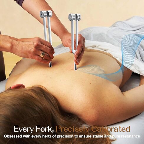 Sound Healing Tuning Fork Set - Tuning Forks for Chakra Alignment & Stress Relief – Otto 128Hz, Earth Om 136Hz, Yin 256Hz, Yang 384Hz, Activator & Pouch – Ideal for Meditation & Home Therapy in Saudi Arabia