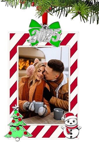 WANSHUNLMI 2025 Red Picture Frame Ornament, Mr & Mrs Couples Family Christmas Tree Photo Frame Ornament Decor Romantic Couples Gifts Ideas Table or Xmax Tree Two Ways Using (Red) in Saudi Arabia