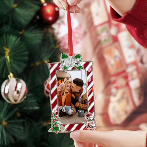 WANSHUNLMI 2025 Red Picture Frame Ornament, Mr & Mrs Couples Family Christmas Tree Photo Frame Ornament Decor Romantic Couples Gifts Ideas Table or Xmax Tree Two Ways Using (Red) in Saudi Arabia