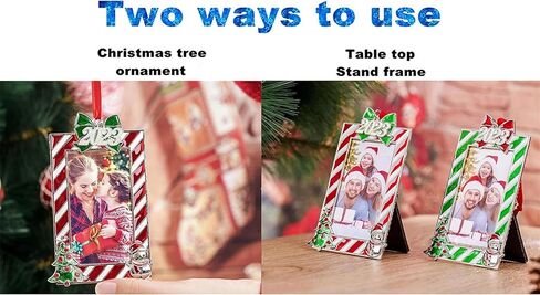 WANSHUNLMI 2025 Red Picture Frame Ornament, Mr & Mrs Couples Family Christmas Tree Photo Frame Ornament Decor Romantic Couples Gifts Ideas Table or Xmax Tree Two Ways Using (Red) in Saudi Arabia