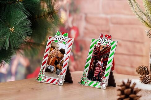 WANSHUNLMI 2025 Red Picture Frame Ornament, Mr & Mrs Couples Family Christmas Tree Photo Frame Ornament Decor Romantic Couples Gifts Ideas Table or Xmax Tree Two Ways Using (Red) in Saudi Arabia