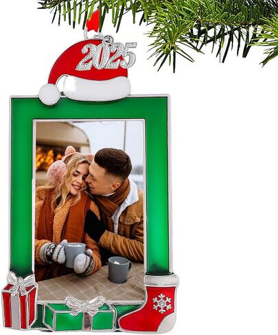 WANSHUNLMI 2025 Red Picture Frame Ornament, Mr & Mrs Couples Family Christmas Tree Photo Frame Ornament Decor Romantic Couples Gifts Ideas Table or Xmax Tree Two Ways Using (Red) in Saudi Arabia