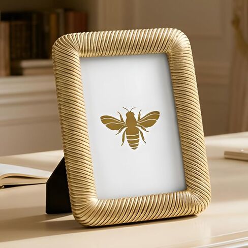 إطار صورة DN DECONATION مقاس 4 × 6 إطار صورة ذهبي مع واجهة زجاجية، إطارات صور من الراتنج العتيق لسطح الطاولة وعرض الحائط، ديكور المزرعة وديكورات الزفاف وديكور غرفة المعيشة in Kuwait