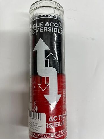 Reversible Double Action 2 Color (Black Over Red) Unscented Pillar Candle in Glass in Saudi Arabia