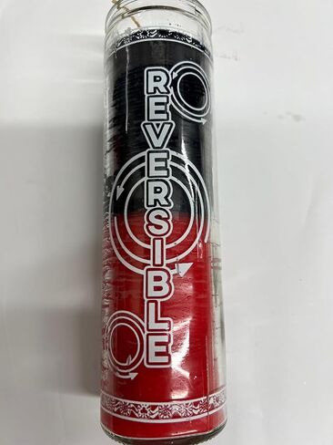 Reversible Double Action 2 Color (Black Over Red) Unscented Pillar Candle in Glass in Saudi Arabia