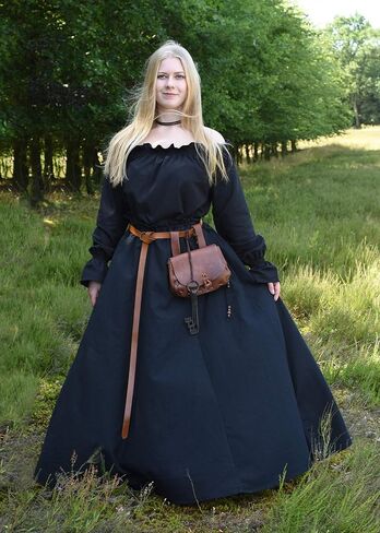 Battle-Merchant Carmen Medieval Off-Shoulder Tunic for Women, Renaissance Peasant Top 100% Cotton, for LARP & Cosplay in Saudi Arabia