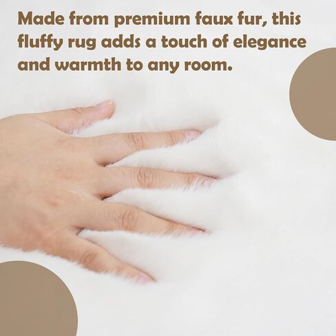 Fluffy Synthetic Rabbit Fur Area Rug Furry Floor mat Machine Washable Non-Slip Backing High Density Floor and Sofa Seat Cushions for Living Room White and Blue 2x6 ft in Saudi Arabia