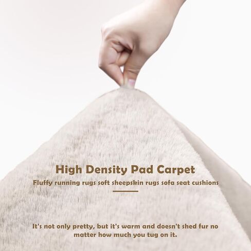 Fluffy Synthetic Rabbit Fur Area Rug Furry Floor mat Machine Washable Non-Slip Backing High Density Floor and Sofa Seat Cushions for Living Room White and Blue 2x6 ft in Saudi Arabia