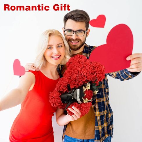 Romantic Valentines Gift for Her,Artificial Rose Teddy Bear with I Love You Necklace in 100 Languages Gift Set, the Perfect Anniversary or Birthday Present for Girlfriend, Wife, or Mom (Pink ) in Saudi Arabia