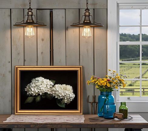 Vintage Gold Framed Hydrangea Canvas Wall Art White Flowers Painting Picture Wall Decor Still Hydrangea Print Artwork for Living Room Bedroom Farmhouse Bathroom Home Decoration 9x11in in Saudi Arabia
