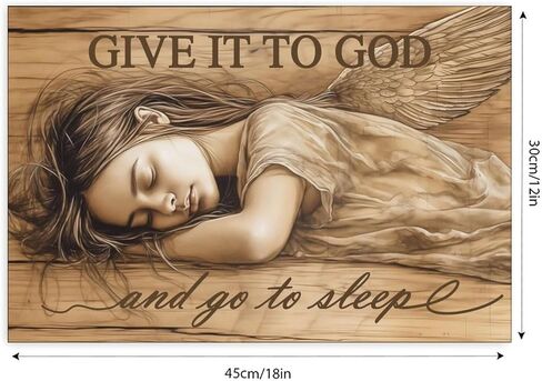Sleeping Angel Wings Girl Vintage Rustic Canvas Wall Art - 12x18in Unframed Poster- Home & Office Decor for Living Room, Bedroom, Kitchen & Cafe in Saudi Arabia