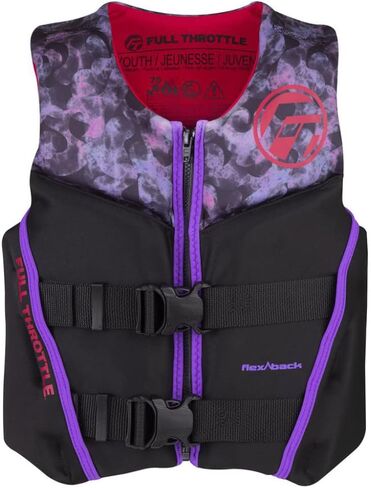 Full Throttle Youth Rapid Dry Flex Back Life Jacket, Red in Kuwait