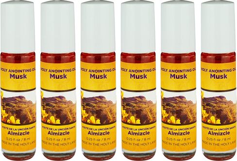 Nard Anointing Oil from Israel, Bulk Set of 6 Roll On Bottles, 1/4 oz Each, Made in The Holy Land of Jerusalem, Prayer Gift for Pastors & Priests, Aceite Ungido de Nardo in Saudi Arabia