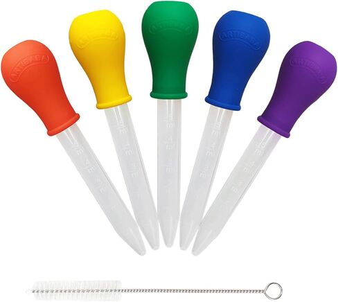 قطارات سائلة بألوان قوس قزح جامبو 5 قطع 5 مل - طرف سيليكون كبير ماصات بلاستيكية شفافة تجارب علمية معملية لنقل السوائل وخلط الألوان نشاط فني حرفي in Kuwait
