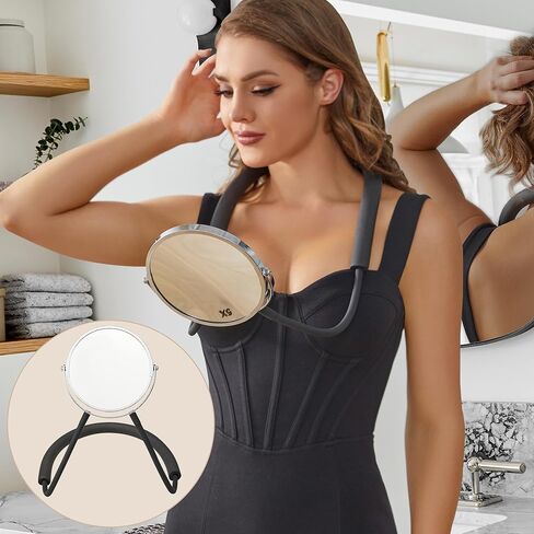 Double Sided Mirror to See Back of Head,Big Size 360°self Haircut Hands Free Adjustable mirror,Standard Viewing and 5X Magnification for Women Man,Mirror' arm is Flexible to Around The Neck(6.7IN) in Saudi Arabia