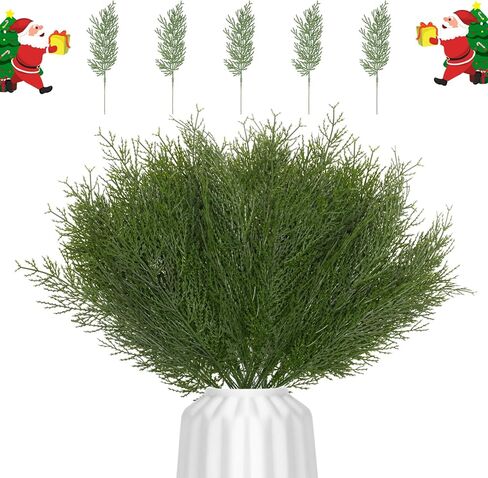 Ledoira 12Pcs 10’’ Christmas Pine Picks Artificial Needle Branches with Pinecones Red Berry Picks Fake Branches for Flower Arrangements Wreath Crafts Holiday Xmas Tree Decorations in Saudi Arabia