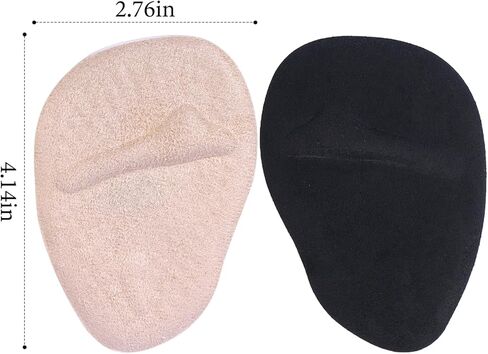 4 Pairs Ball of Foot Cushions and Heel Pads Inserts, Metatarsal Pads for Women, Beige and Black in Saudi Arabia