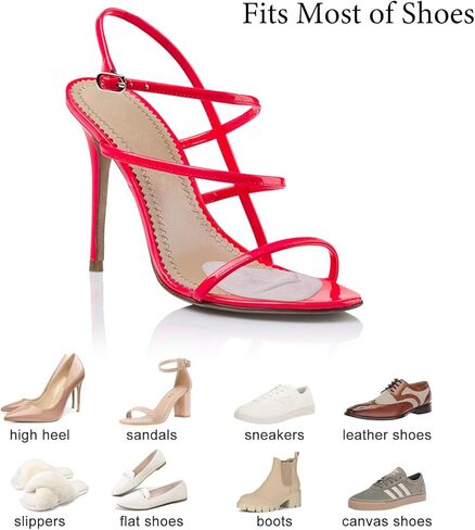 4 Pairs Ball of Foot Cushions and Heel Pads Inserts, Metatarsal Pads for Women, Beige and Black in Saudi Arabia