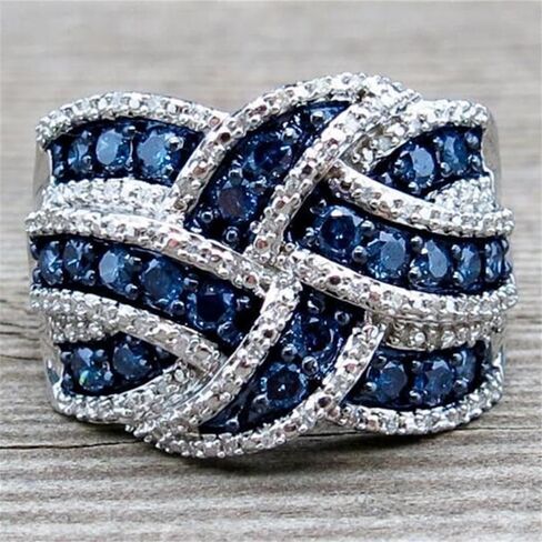 Luxury Women's Delicate Wide Rings with Bright Zirconia Anniversary Party Accessories in Saudi Arabia