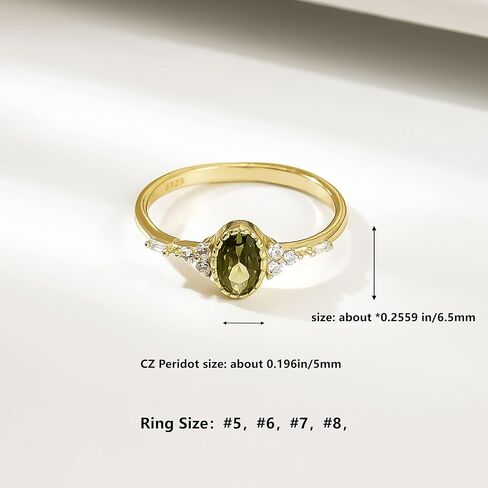 Halo Eternity Band Ring for Women 925 Sterling Silver Oval Peridot Crystal Birthstone Stackable Rings 14k Plated Olivine Cubic Zirconia Engagement Ring for Her Bride Wedding Valentine's Day Jewelry Gift in Saudi Arabia